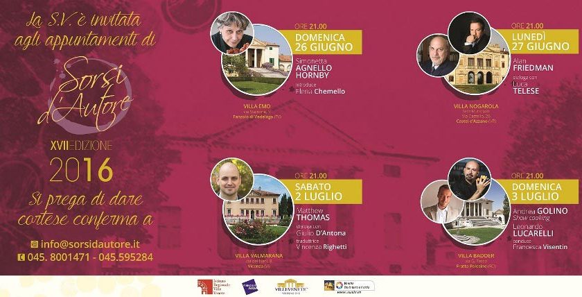 Sorsi d’Autore 2016 dal 26 giugno nelle storiche ville del Veneto