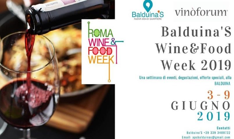 Roma Wine & Food Week dal 3 al 9 giugno