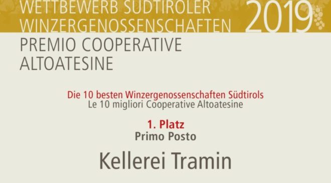 Weinwirtschaft: cantina Tramin miglior cooperativa vinicola in Italia nel 2019 a pari merito con cantina Terlan Weinwirtschaft: cantina Tramin miglior cooperativa vinicola in Italia nel 2019 a pari merito con cantina Terlan