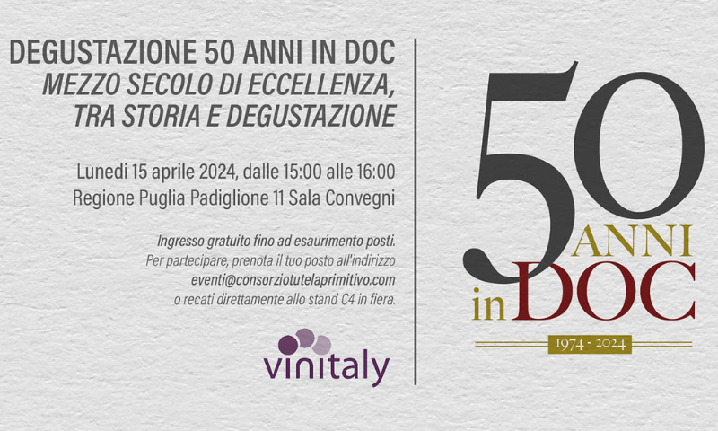 50esimo al Vinitaly del Primitivo di Manduria Doc